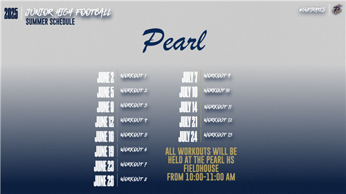 Jr. High Summer Workout Schedule